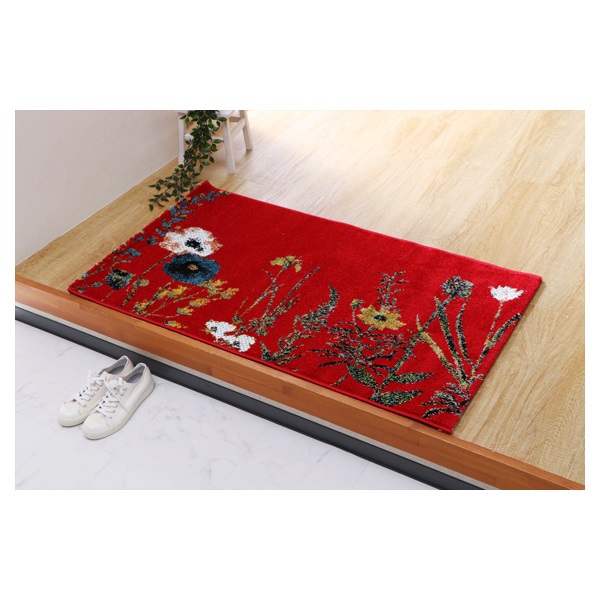 ウィルトンマット　ボタニカル(レッド-60×90cm)