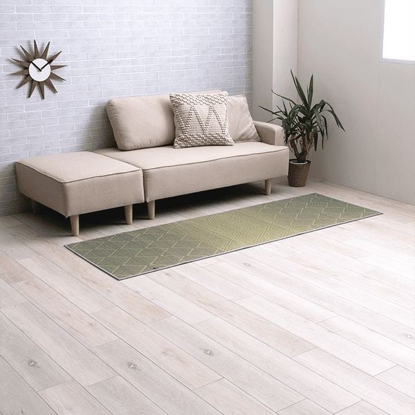 国産い草ラグ　DXマスクロス(ブルー-70×200cm)