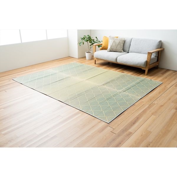 国産い草ラグ　DXマスクロス(ブルー-191×250cm)