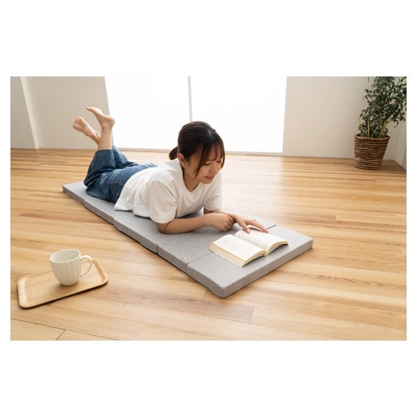 ひんやりたためるごろ寝マット 50×150cm(グレー)
