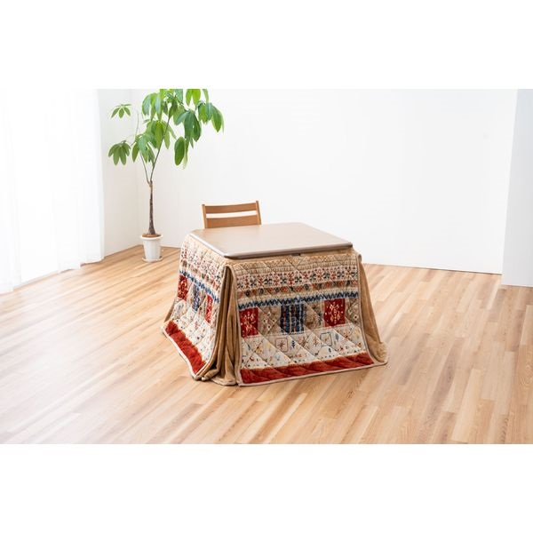 ダイニングこたつ台用こたつ掛ふとん　メルノ(レッド-225×225cm)