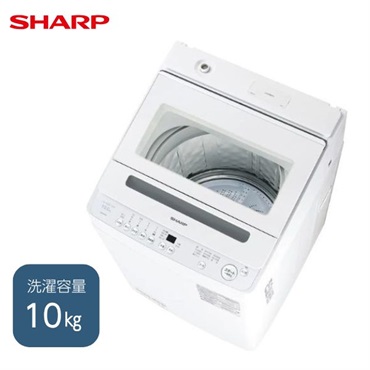 シャープ　「穴なし槽」インバーター全自動洗濯機　ES-GV10K-W【標準配送料2000円＋標準設置料4000円別途】