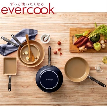 evercook　エバークック　ガス軽量フライパン　エッグパン　深型フライパン　500日保証
