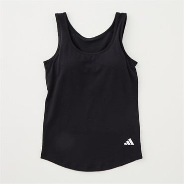 adidas(アディダス) タンクトップ カップ付き ベア天竺生地 女の子 キッズ150cm-165cm(ブラック-165cm)