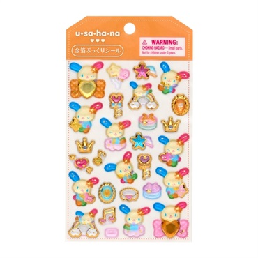 サンリオ ウサハナ 金箔ぷっくりシール 4550624226325