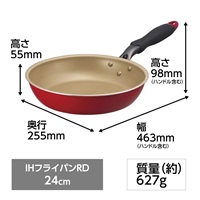 evercook　エバークック　IH対応　フライパン　レッド　(24cm)