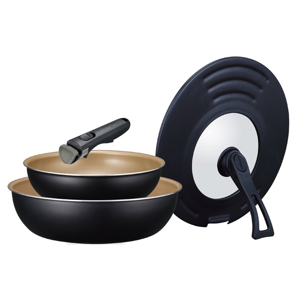 evercook fit IH対応 着脱式 フライパンセット ブラック | イオン