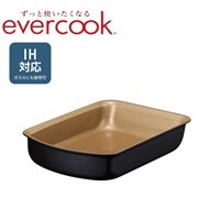 evercook fit IH対応 着脱式 玉子焼きフライパン 13×19cm(ブラック)