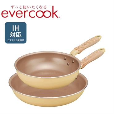 evercook　 IH対応　フライパン2点セット 　エバークック