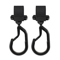 Akanbo クルクル カラビナロックフック ブラック 2個入 お出かけ用品
