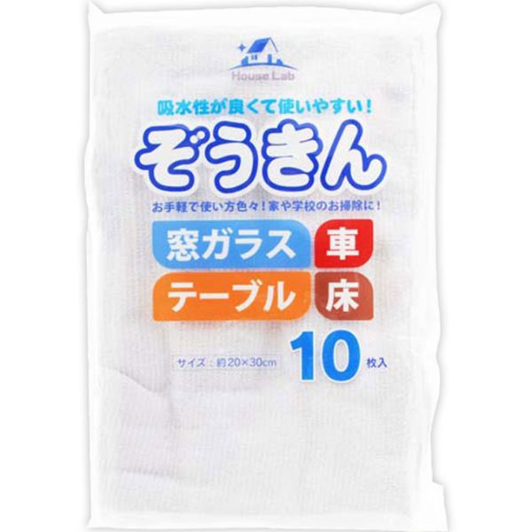 HouseLab ぞうきん 10枚 有本カテイ(4560309850684)