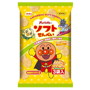 栗山米菓 アンパンマンのソフトせんべい 3袋入 キッズ おやつ