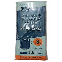 においカット 取っ手付き ポリ袋 8L 20枚入 ストリックスデザイン(4562100011493)