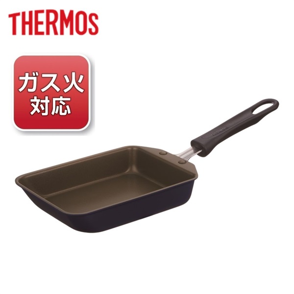 サーモス　フライパン　ネイビー　ガス火専用　KFI　THERMOS(玉子焼き)