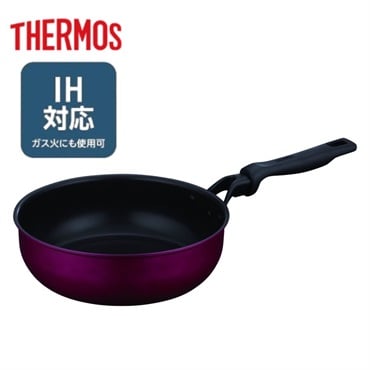サーモス　炒め鍋　レッド　IH対応　KFM-D　THERMOS(24cm)