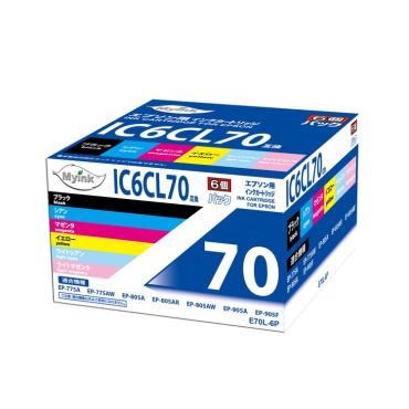【空】インクカートリッジ EPSON IC6CL70L互換インクカートリッジ E70L-6P 日本ナインスター