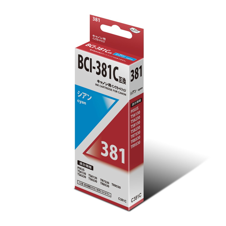 Canon BCI-381C互換インクカートリッジ C381C 日本ナインスター