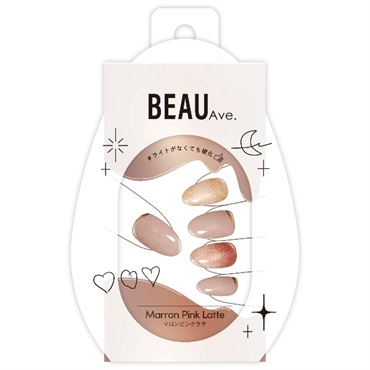 ビューティーアベニュー ジェルネイルシール 24枚 BEAUTY AVENUE アイエスリンク(マロンピンクラテ)
