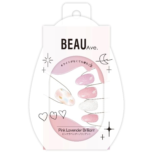 ビューティーアベニュー ジェルネイルシール 24枚 BEAUTY AVENUE アイエスリンク(ピンクラベンダーブリリアント)