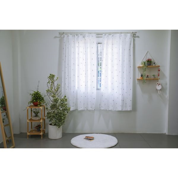 ボイルレースカーテン　ステラキャット(アイボリー-100×176cm　2枚入)