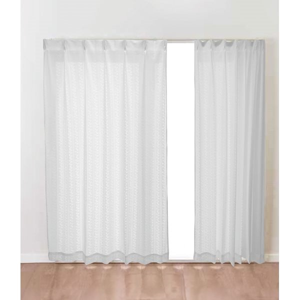 レースボーダーリーフ(アイボリー-100×186cm　2枚入)