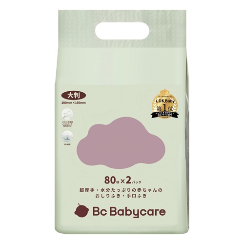 Bc Babycare 超厚手 水分たっぷりのおしりふき・手口ふき 80枚×2パック ベビー