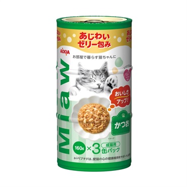 MiawMiaw 3P かつお 160g×3缶 ミャウミャウ アイシア