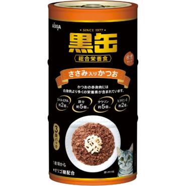 黒缶 160g×3P 黒缶 アイシア(ささみ入りかつお)