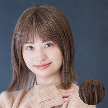 外ハネインナーミディ ヘーゼル×ホワイトアッシュ
