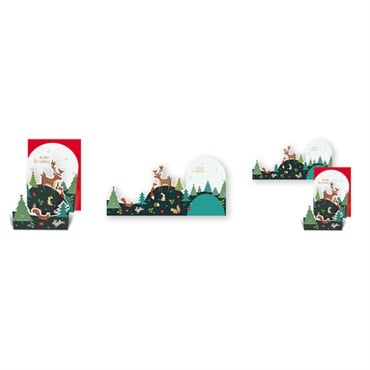 クリスマスカード(動物／トナカイ)
