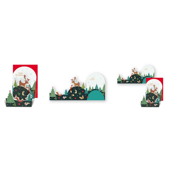 クリスマスカード(動物／トナカイ)