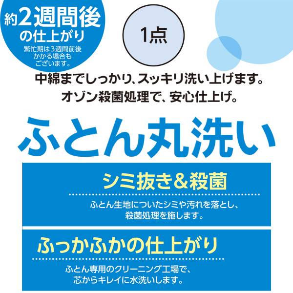 おふとん屋さんの宅配ふとん丸洗い 1点（最大9か月保管付）(4571448612903)
