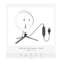 三脚LEDリングライト ブラック(ブラック)
