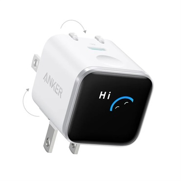 Anker Nano Charger（45W、Display、スイングプラグ）(ホワイト)