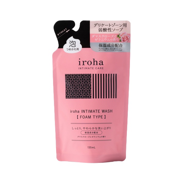 iroha INTIMATE WASH FOAM TYPE ダマスクローズとゼラニウムの香り 詰め替え用 135ml イロハ TENGA(135ml)