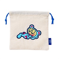 エンジェルブルー 刺繍入り巾着(1個)