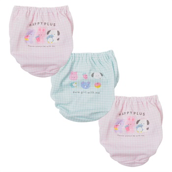 DRYまるもちチェックショーツ2枚組プラス１ キッズ 女の子(2枚+1枚-100cm)