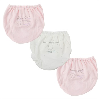 DRYシンプルアニマルショーツ2枚組プラス１ キッズ 女の子(2枚+1枚-120cm)