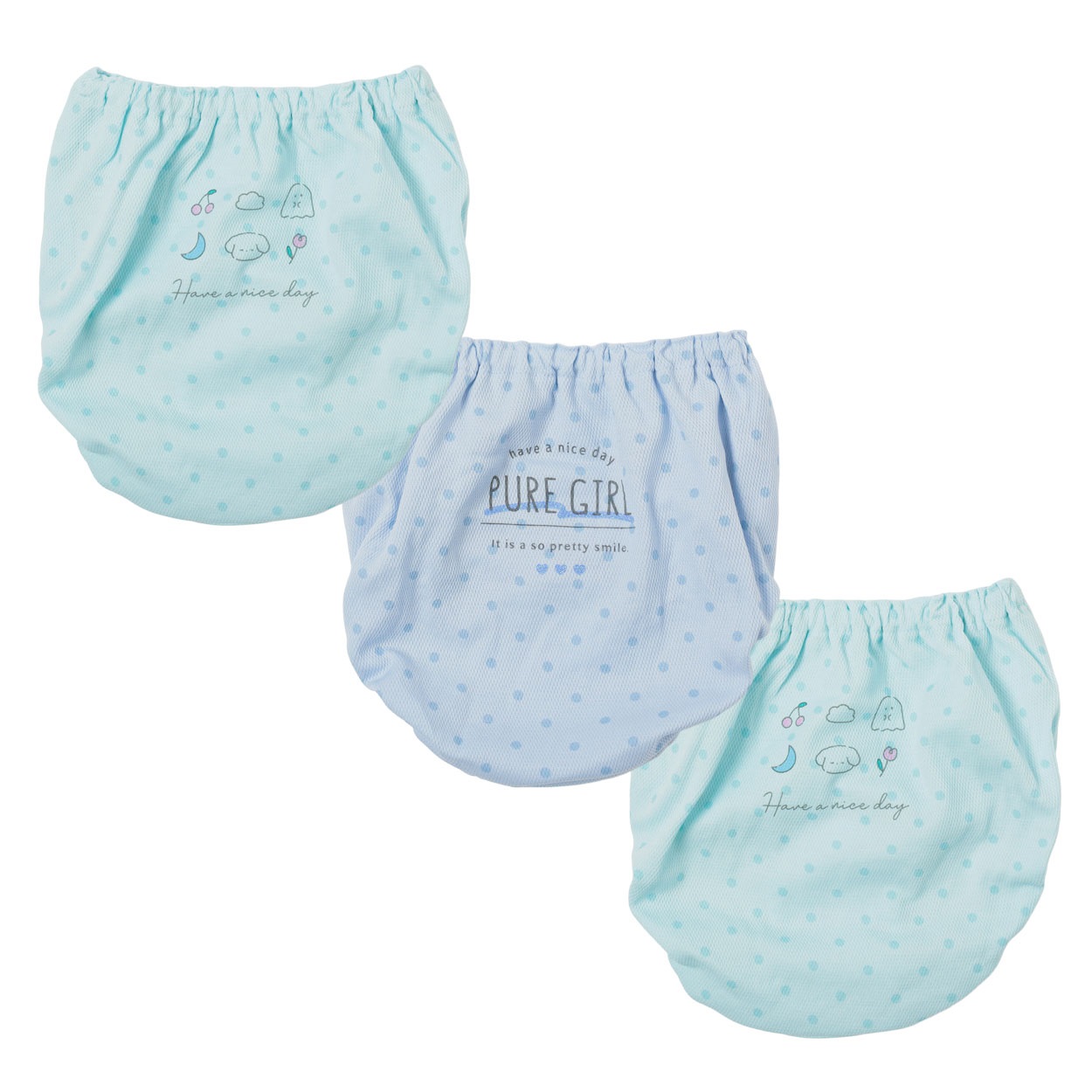 DRYらくがきロゴショーツ2枚組プラス１ キッズ 女の子(2枚+1枚-120cm)