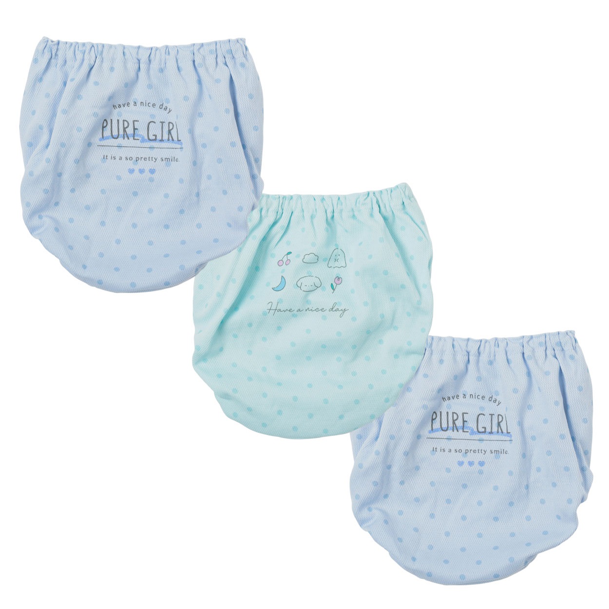DRYらくがきロゴショーツ2枚組プラス１ キッズ 女の子(2枚+1枚-140cm)