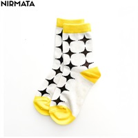 NIRMATA(ニルマータ) 星柄クルー丈ソックス 男の子 女の子 キッズ(イエロー-19-21cm)
