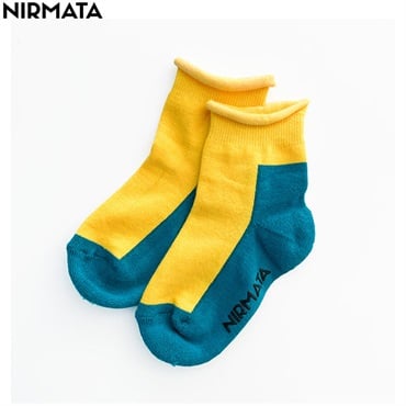 NIRMATA(ニルマータ) ２面切替トップロールショート丈ソックス 男の子 女の子 キッズ(グリーン-15-20cm)