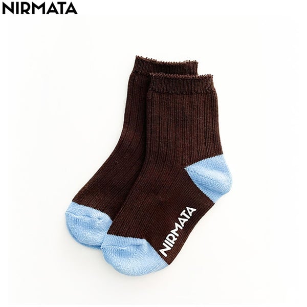 NIRMATA(ニルマータ) ２面切替ショート丈ソックス 男の子 女の子 キッズ(ブラウン-15-20cm)