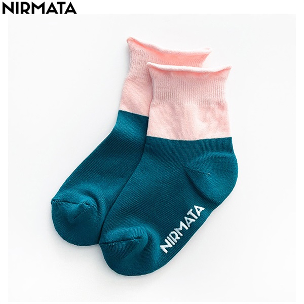 NIRMATA(ニルマータ) トップロールショート丈ソックス 男の子 女の子 キッズ(グリーン-15-20cm)