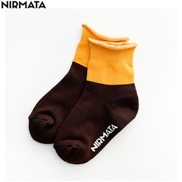 NIRMATA(ニルマータ) トップロールショート丈ソックス 男の子 女の子 キッズ(ブラウン-15-20cm)