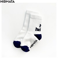 NIRMATA(ニルマータ) バック文字クルー丈ソックス 男の子 女の子 キッズ(オフ-15-20cm)