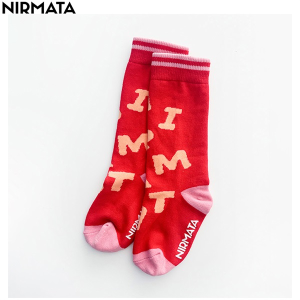 NIRMATA(ニルマータ) ロゴハイソックス 男の子 女の子 キッズ(レッド-15-20cm)
