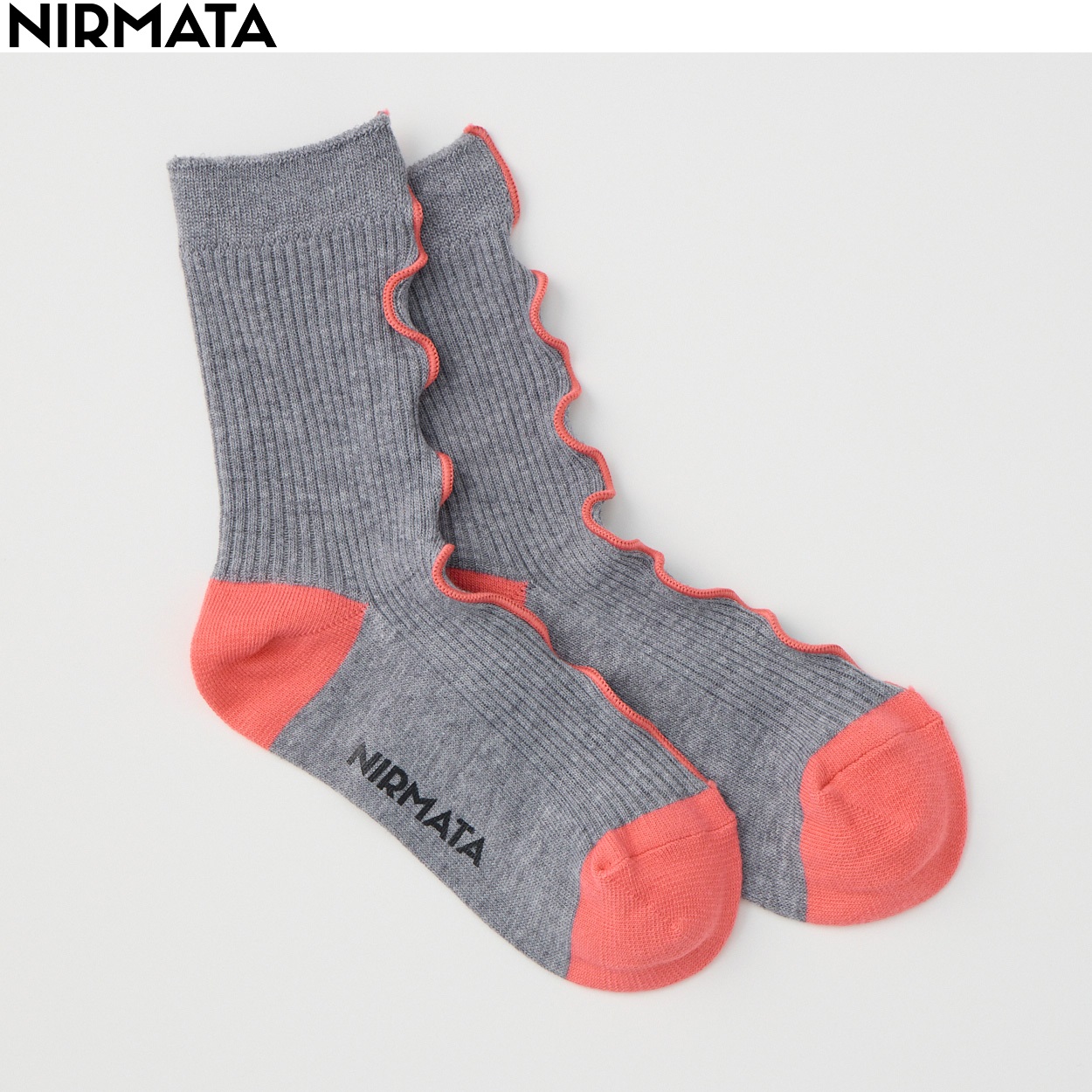 NIRMATA(ニルマータ) メロー クルー丈ソックス 男の子 女の子 キッズ(グレー-19-21cm)