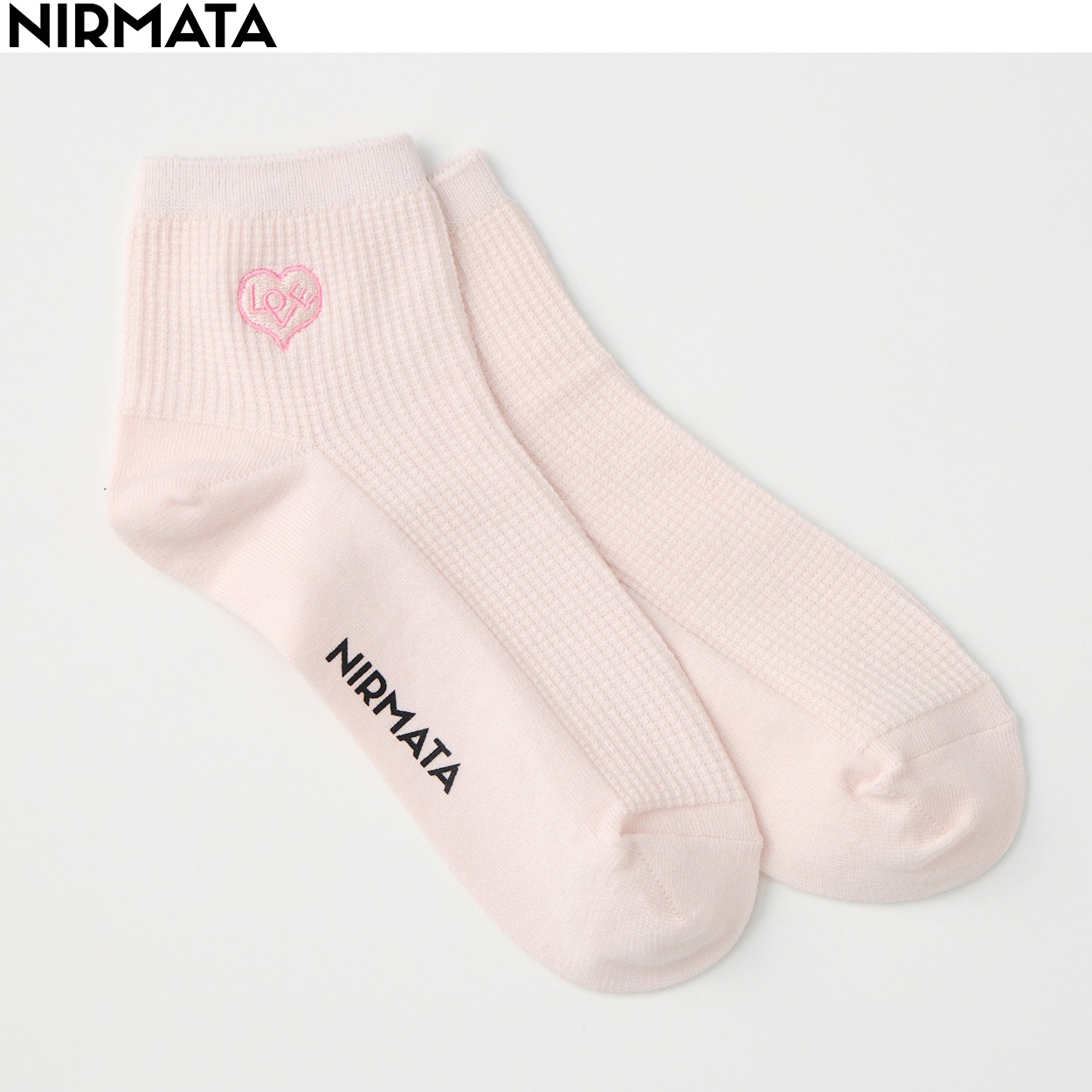 NIRMATA(ニルマータ) ラブショート丈ソックス 男の子 女の子 キッズ(ペールピンク-22-24cm)