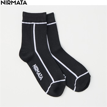 NIRMATA(ニルマータ) ラインクルー丈ソックス 男の子 女の子 キッズ(ブラック-19-21cm)